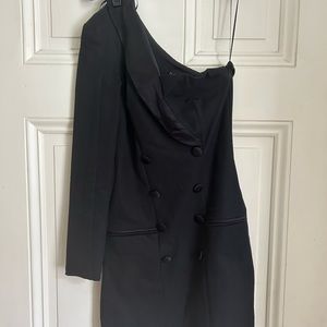 One arm tuxedo style cocktail dress